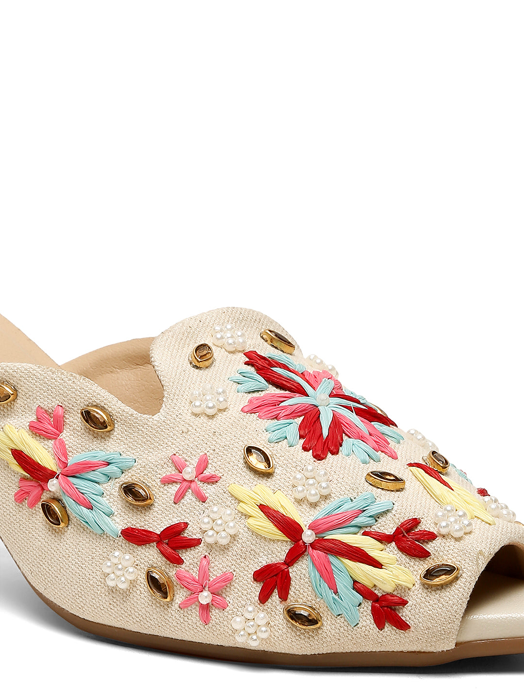 Beige Low-Heel Sandals