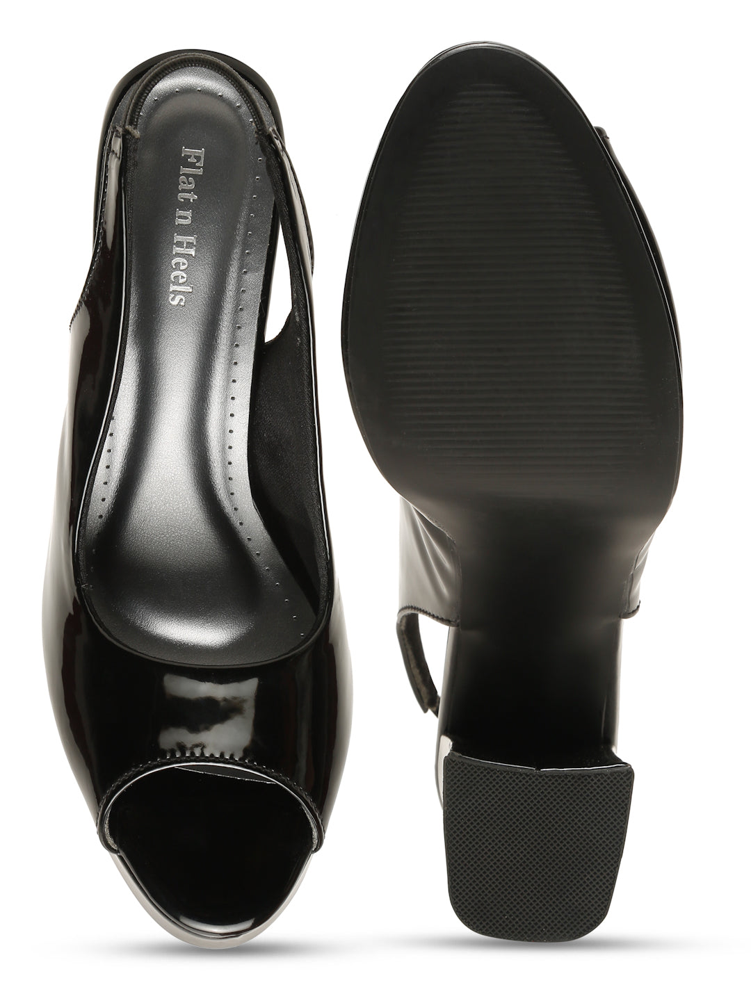 Glossy Black Platform Pump