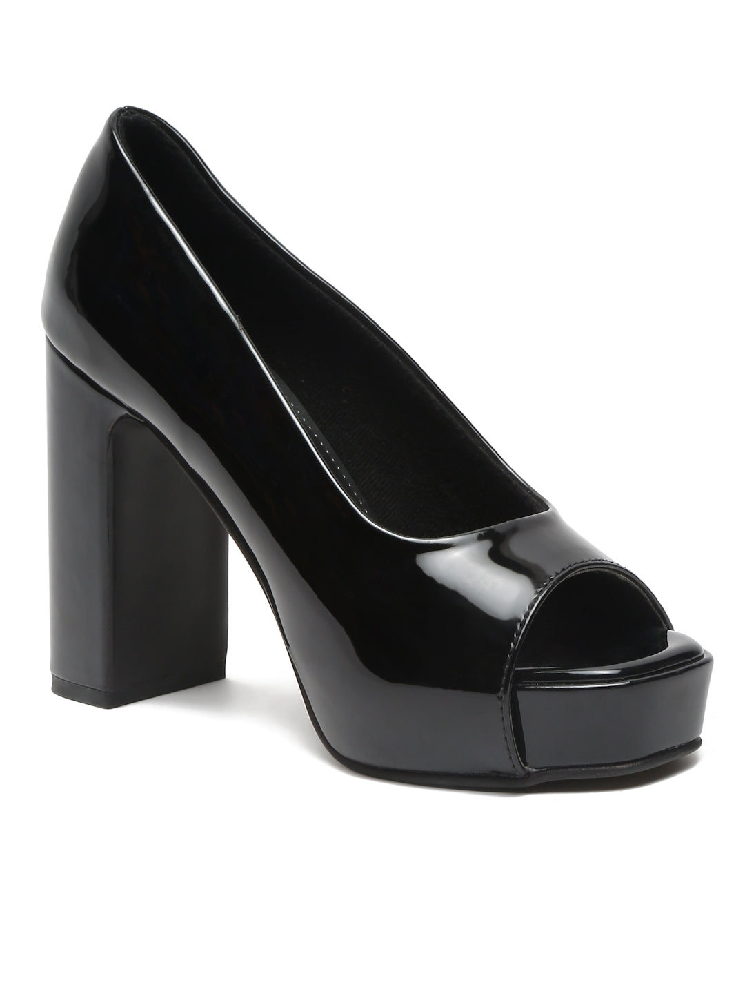 Women's Peep-Toe beige block heels | Elegant High Heels for women by Flat n Heels