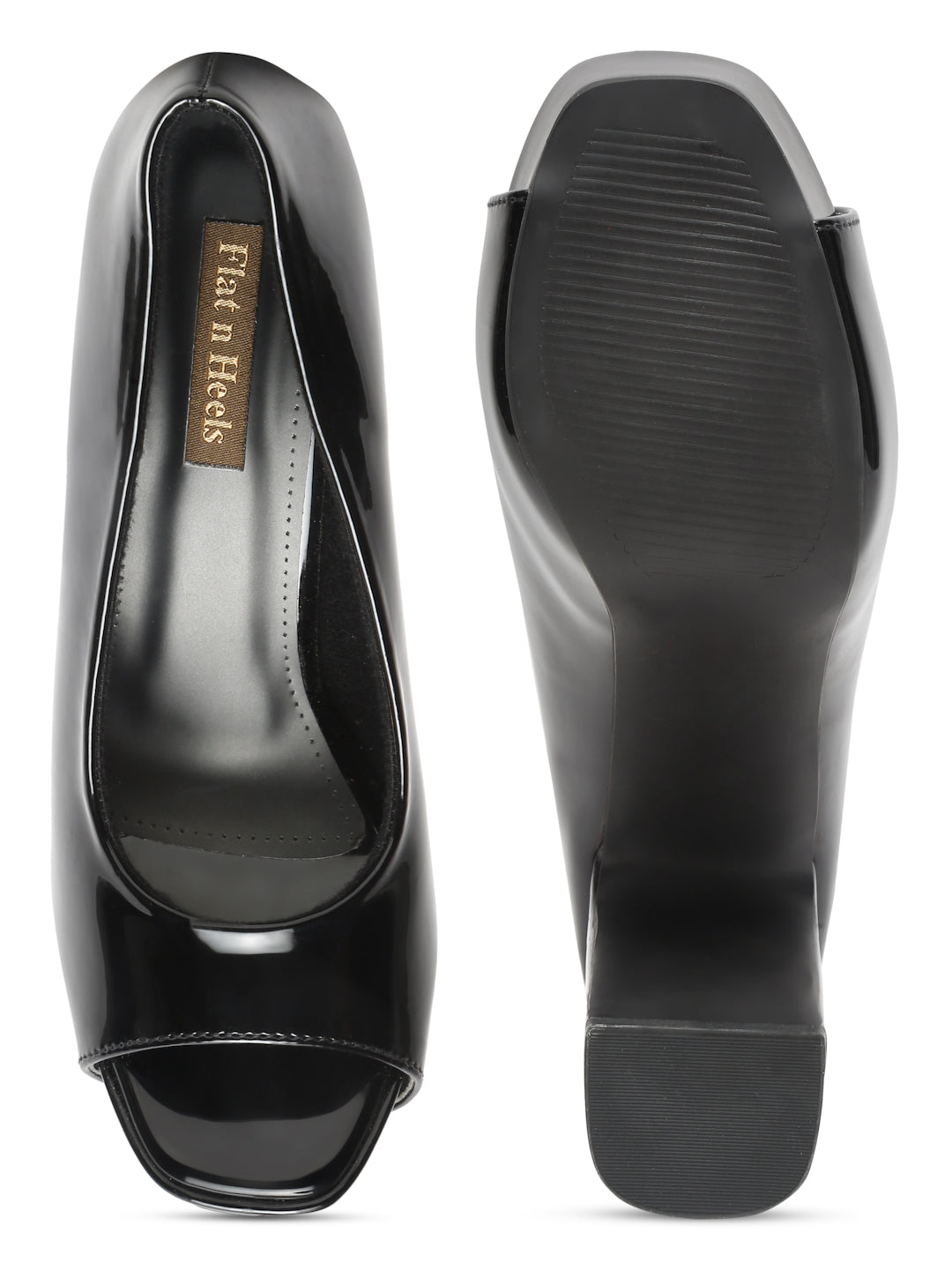 Women's Peep-Toe beige block heels | Elegant High Heels for women by Flat n Heels
