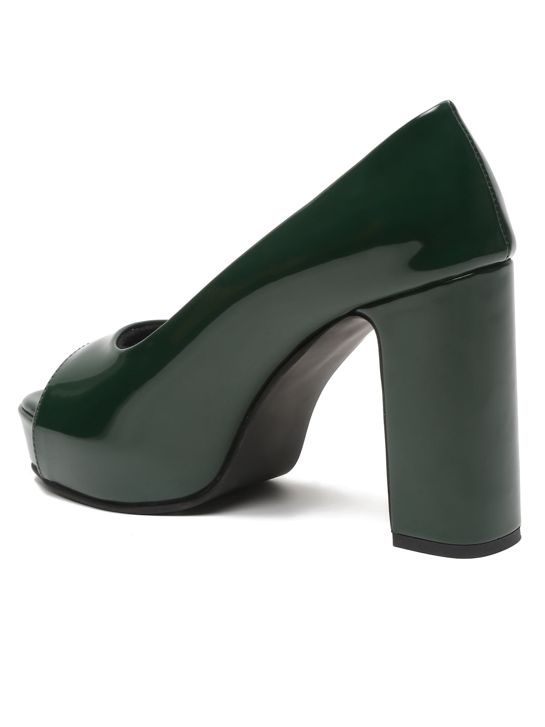 Women's Peep-Toe beige block heels | Elegant High Heels for women by Flat n Heels