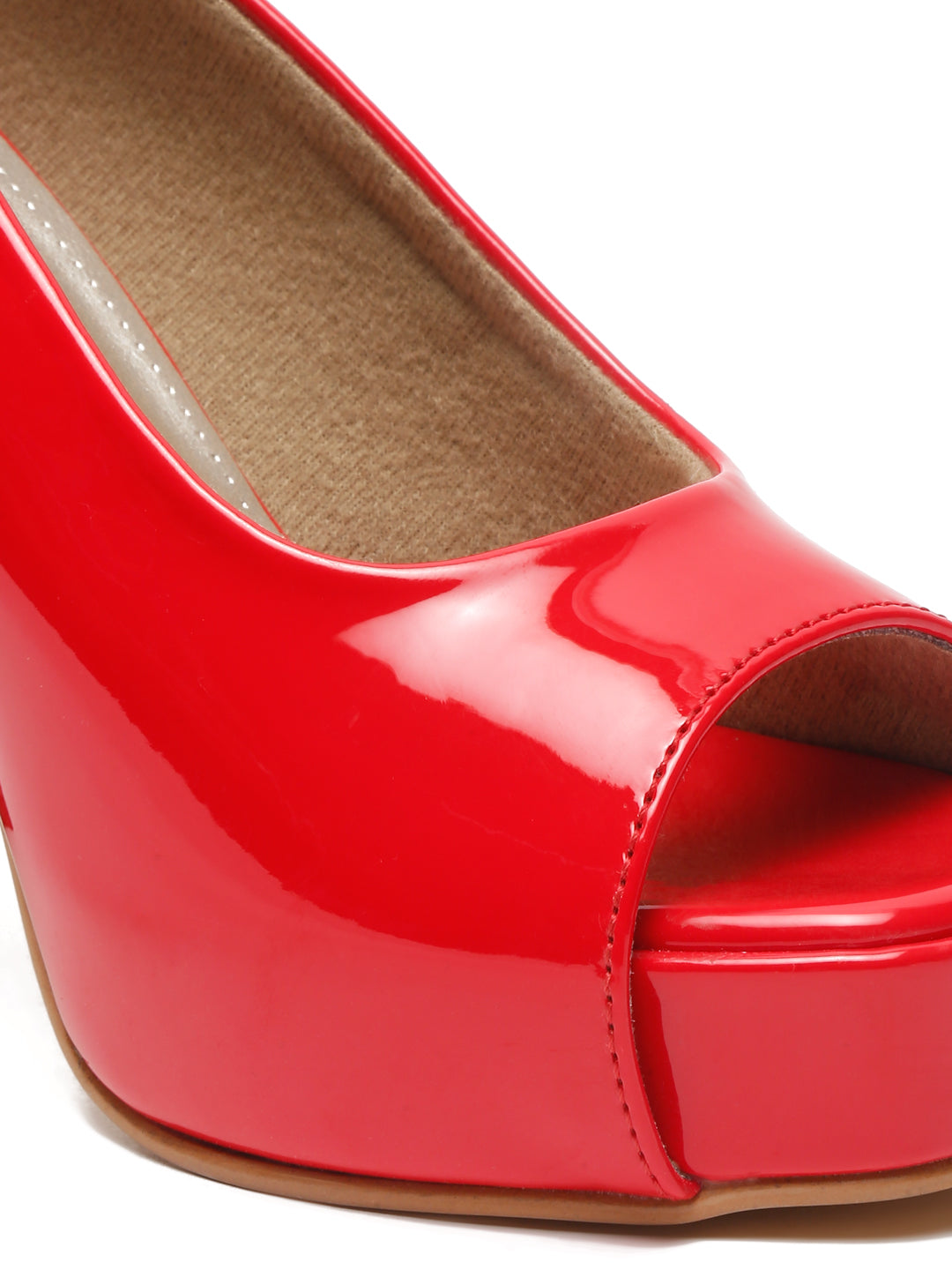Women's Peep-Toe beige block heels | Elegant High Heels for women by Flat n Heels