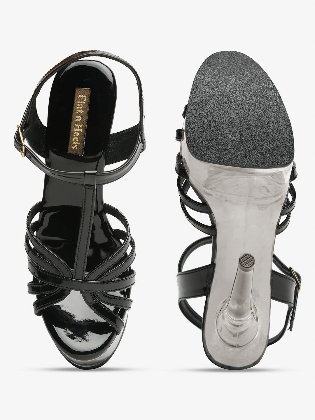 Stylish Clear Heel Platform Sandals | Flat N Heels