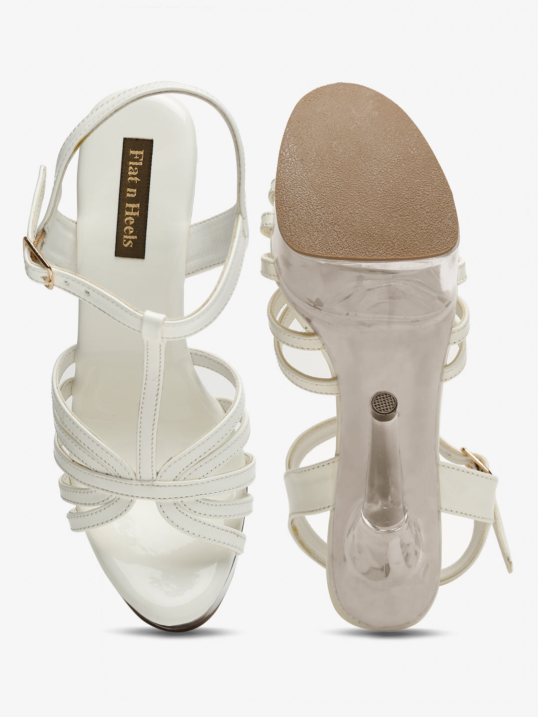 Stylish Clear Heel Platform Sandals | Flat N Heels