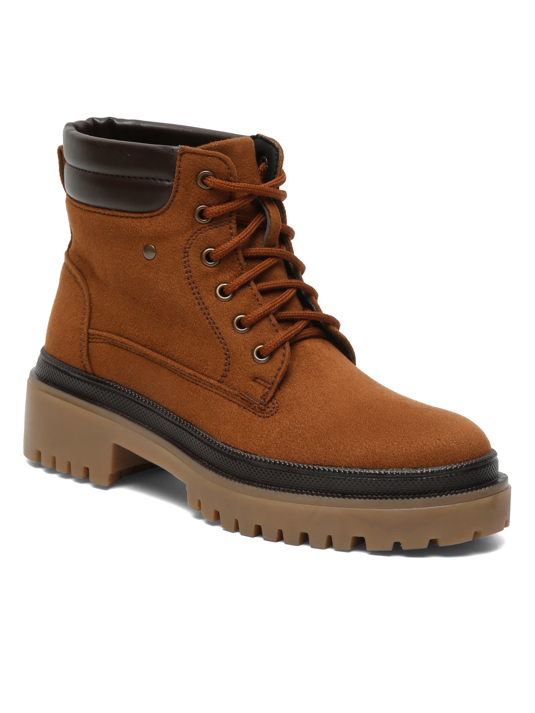 Black Suede Lace-Up Boots with Chunky Sole for Ultimate Comfort and Style