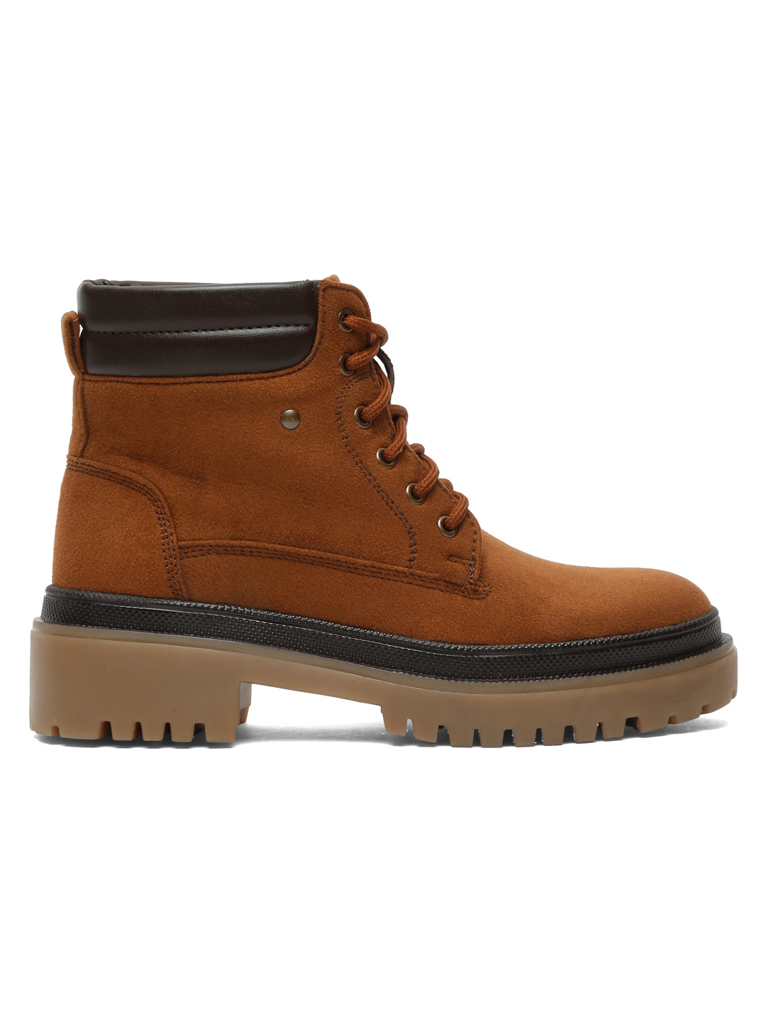 Black Suede Lace-Up Boots with Chunky Sole for Ultimate Comfort and Style