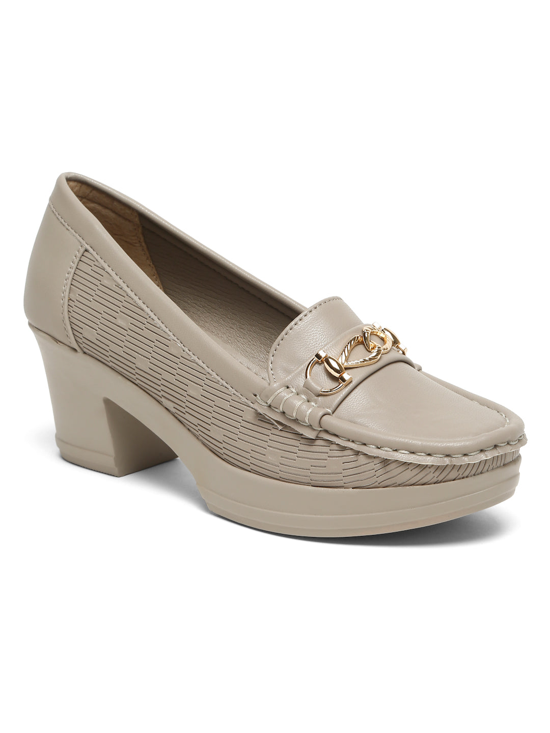 Flat n Heels Women's Grey Slip-On Loafers