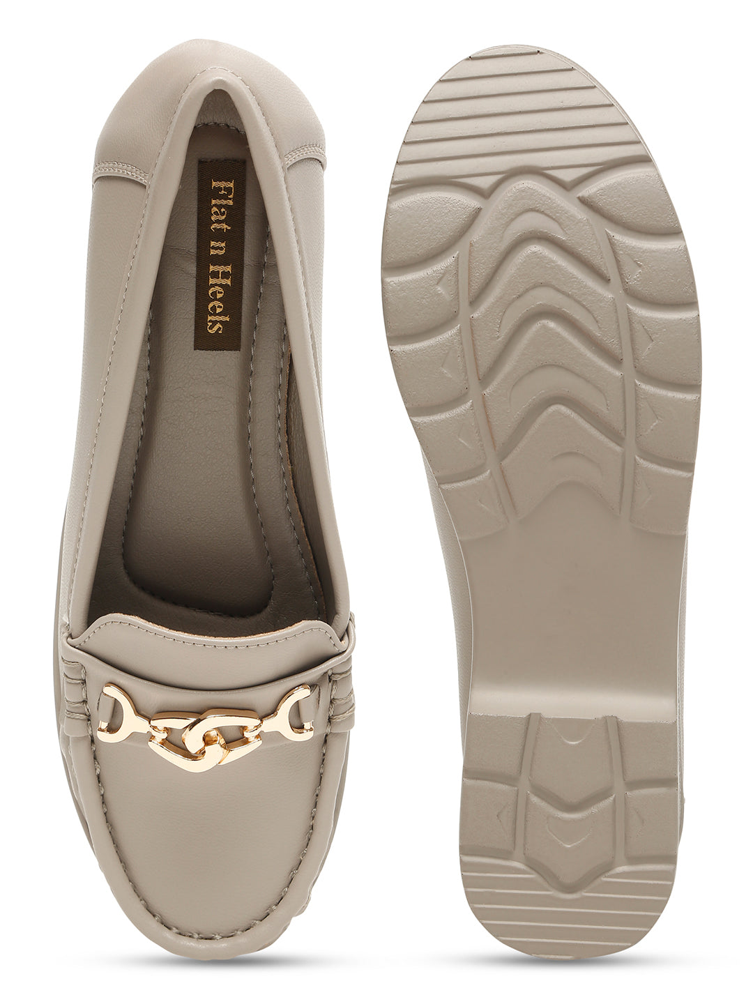 Flat n Heels Women's Grey Slip-On Loafers