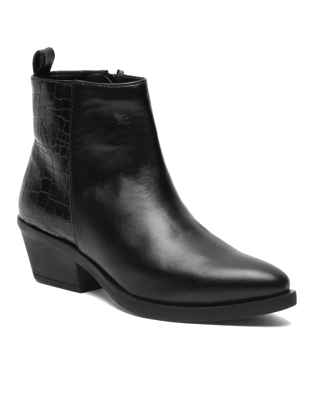 Stylish Black Ankle Boots | Flat N Heels