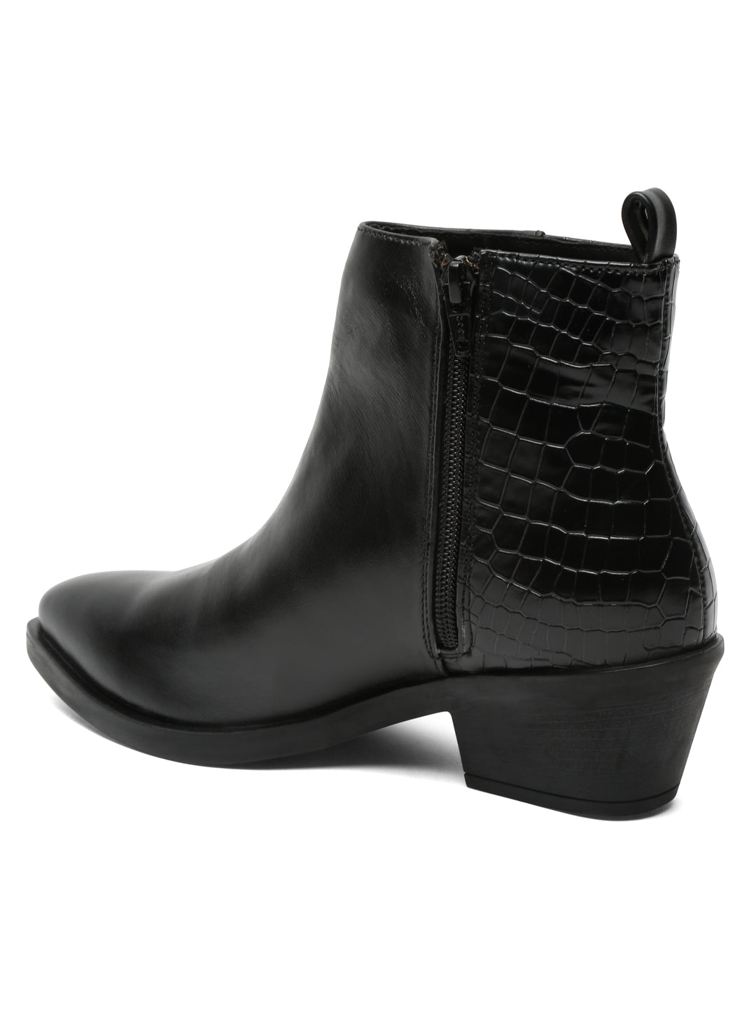 Stylish Black Ankle Boots | Flat N Heels