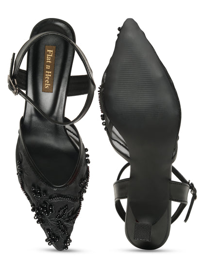 Block Heeled Pointed Heeled Slip on