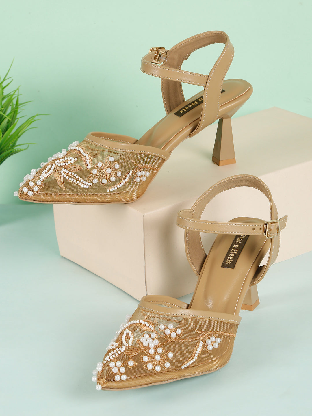 Block Heeled Pointed Heeled Slip on