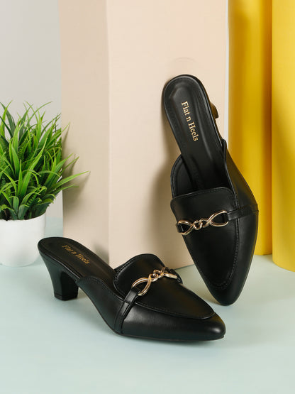 Open Back Block Heeled Slip on