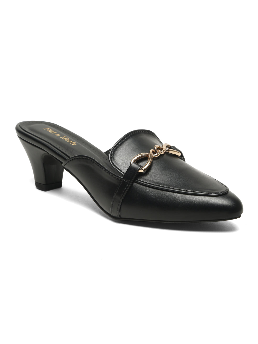 Open Back Block Heeled Slip on
