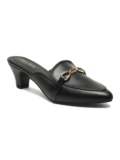 Open Back Block Heeled Slip on