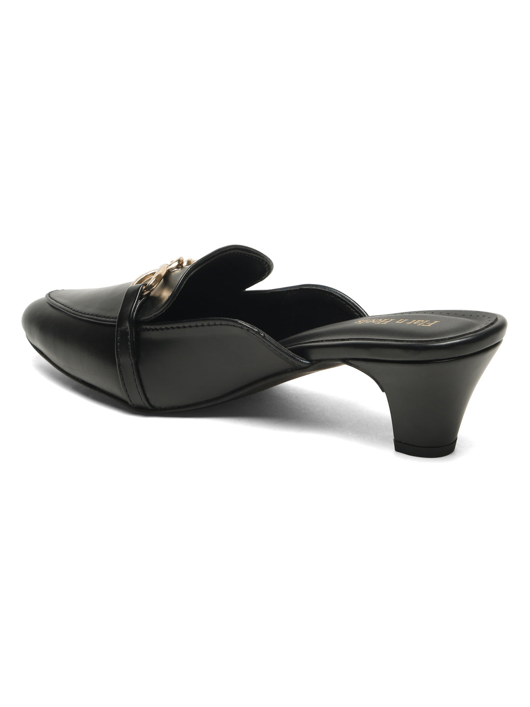 Open Back Block Heeled Slip on