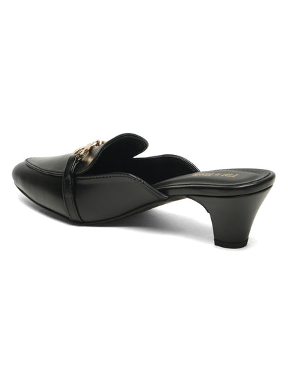 Open Back Block Heeled Slip on