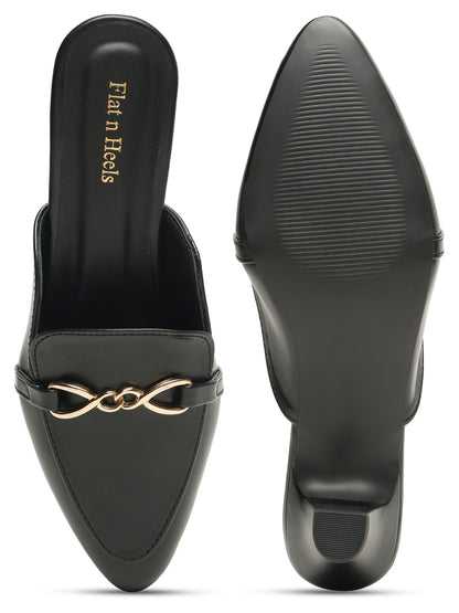 Open Back Block Heeled Slip on
