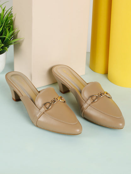 Open Back Block Heeled Slip on