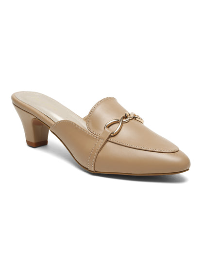Open Back Block Heeled Slip on