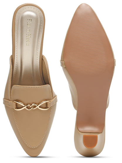 Open Back Block Heeled Slip on
