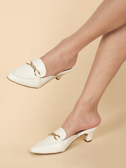 Open Back Block Heeled Slip on