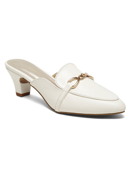 Open Back Block Heeled Slip on