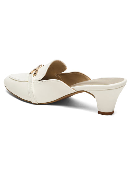 Open Back Block Heeled Slip on
