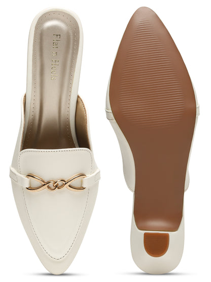 Open Back Block Heeled Slip on
