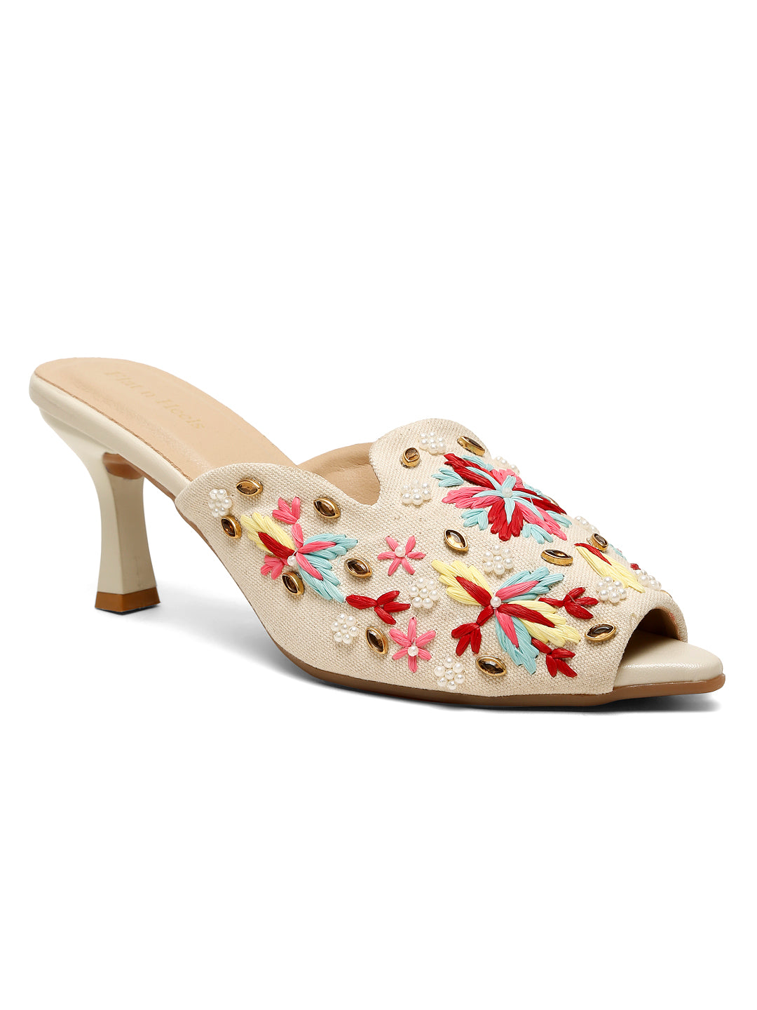 Beige Low-Heel Sandals