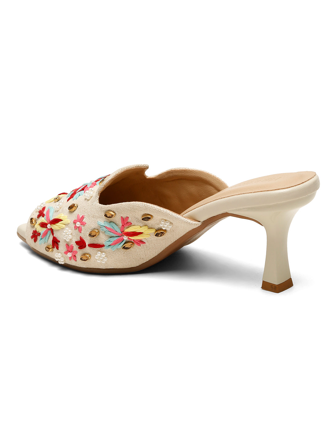 Beige Low-Heel Sandals