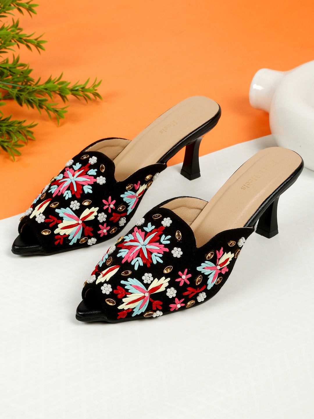 Festive Low-Heel Sandals
