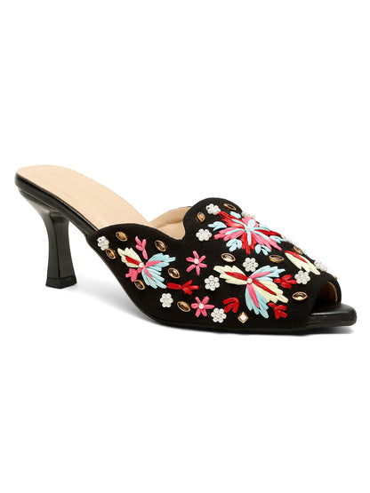 Festive Low-Heel Sandals