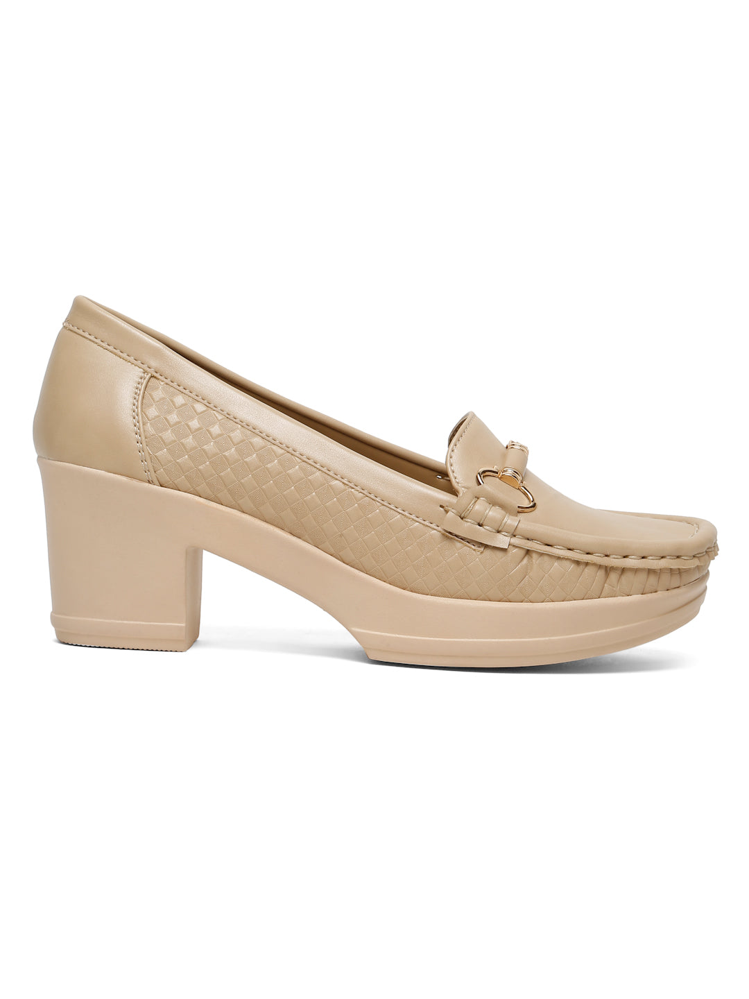 Flat n Heels Women's Beige Slip-On Loafers