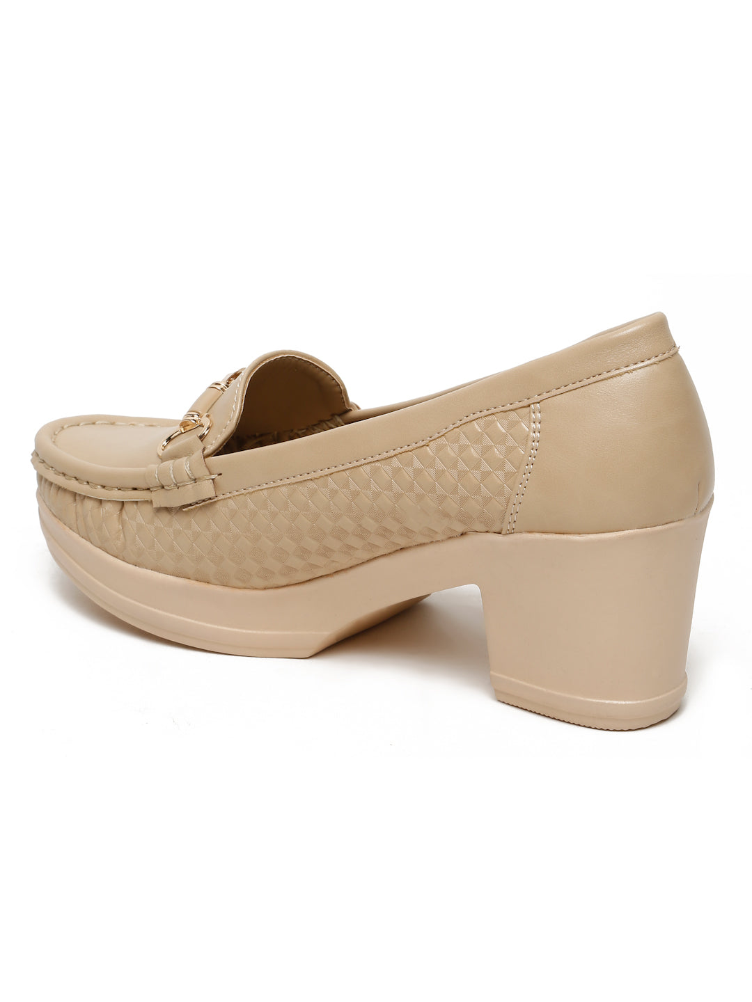 Flat n Heels Women's Beige Slip-On Loafers