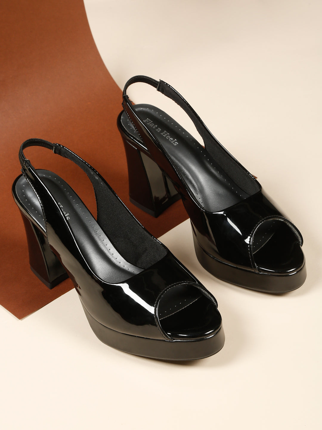 Glossy Black Platform Pump