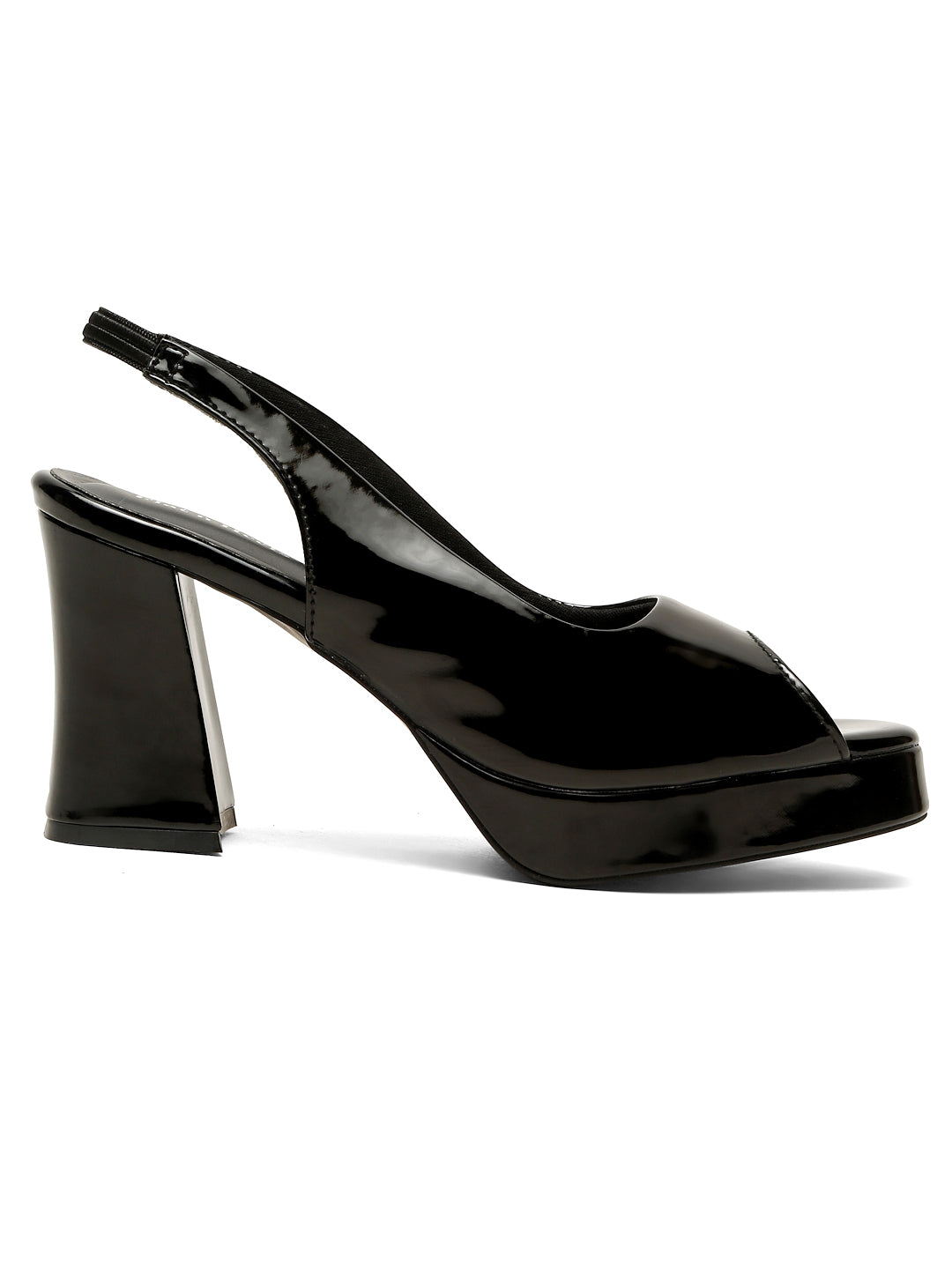 Glossy Black Platform Pump
