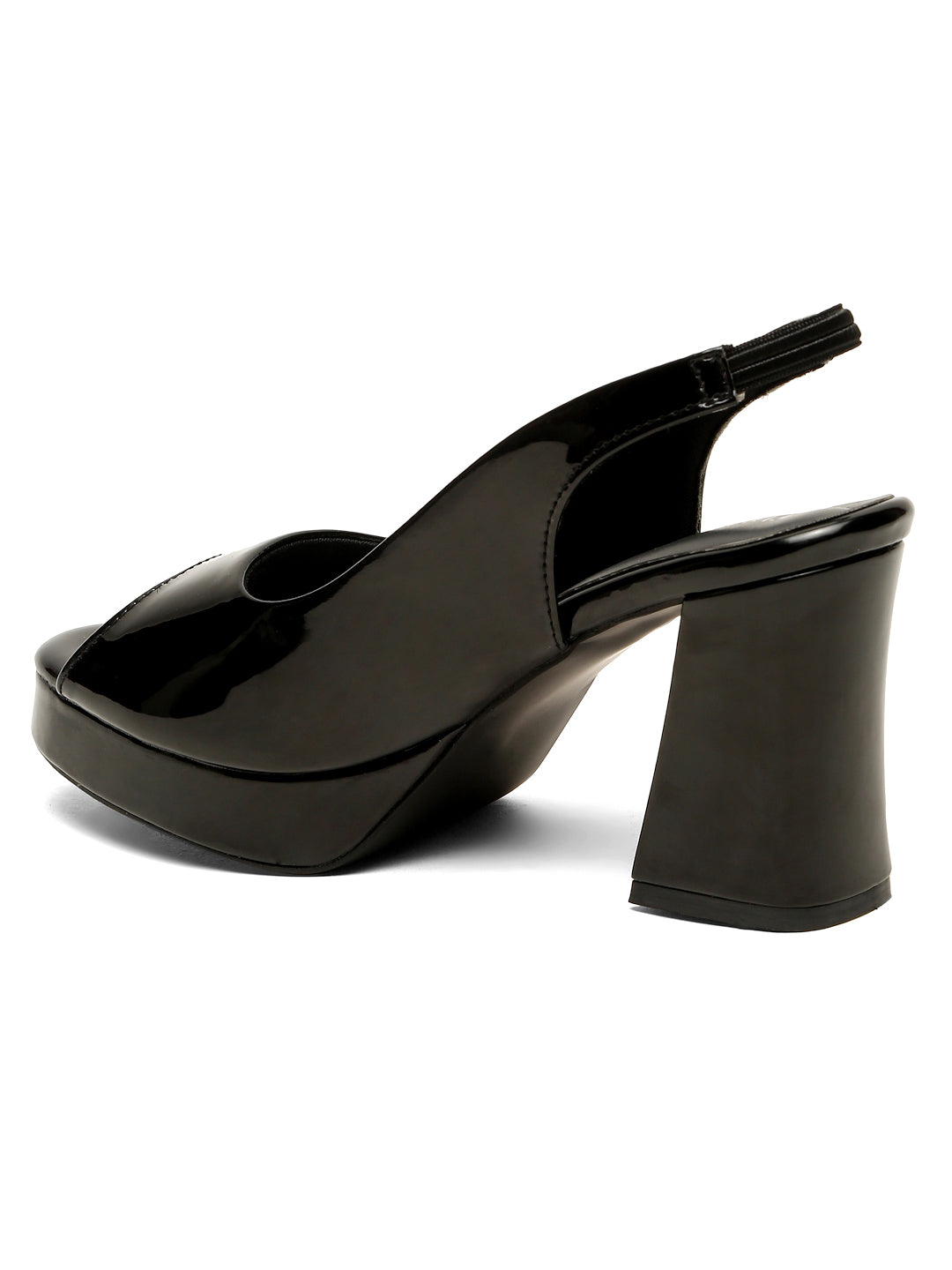 Glossy Black Platform Pump