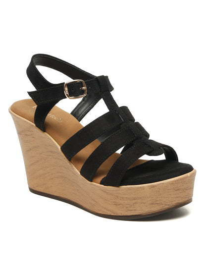 Wedge Sandals with Suede Upper