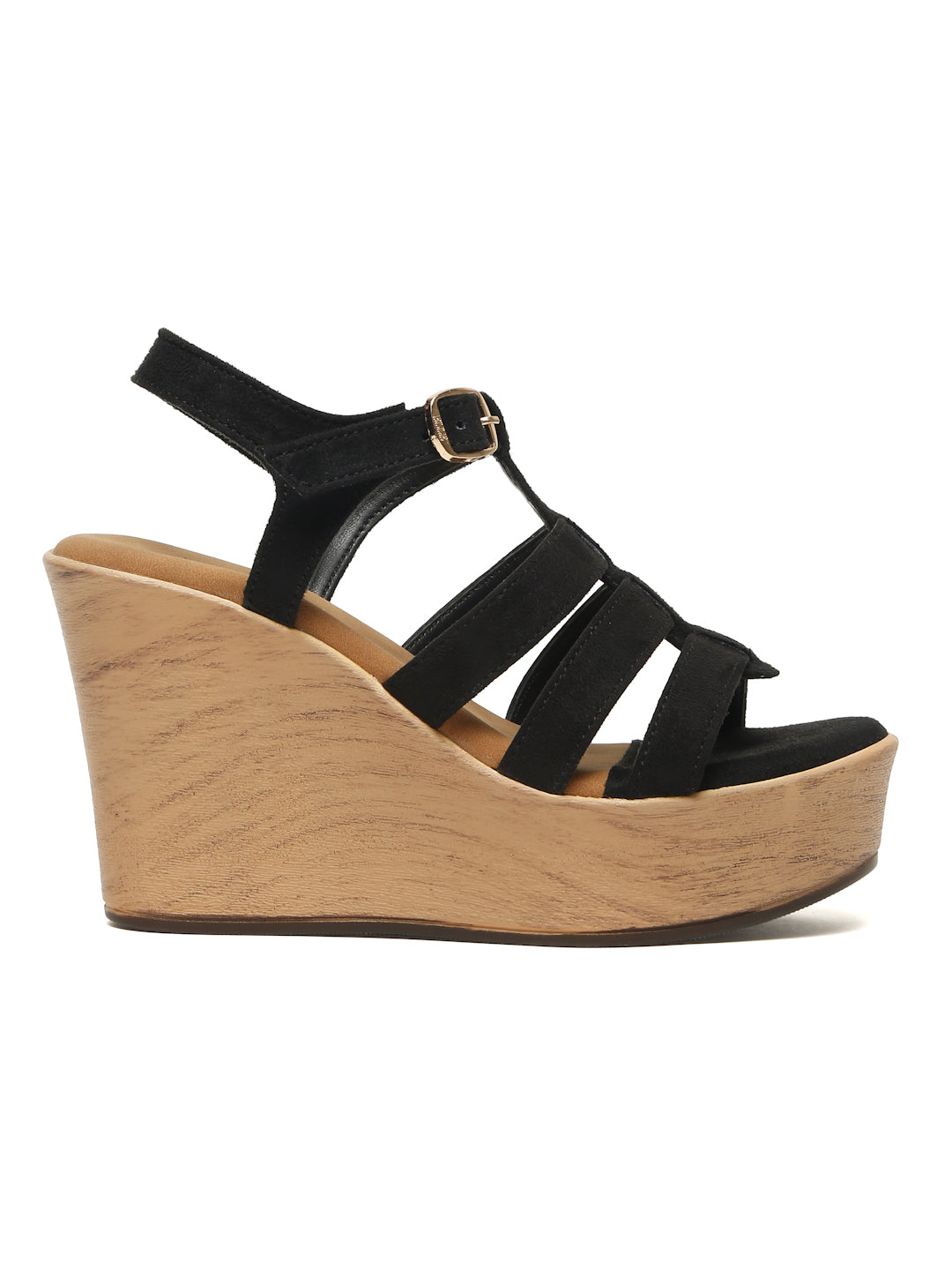 Wedge Sandals with Suede Upper