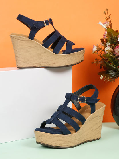 Wedge Sandals with Suede Upper
