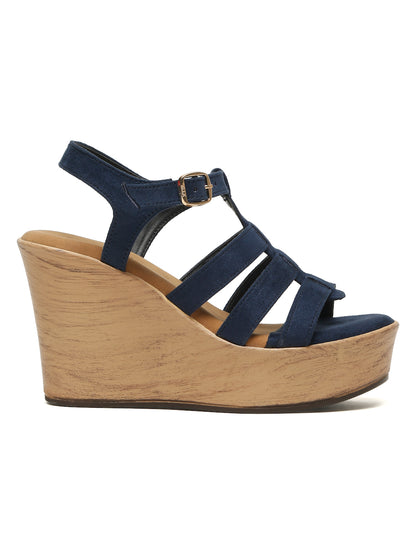 Wedge Sandals with Suede Upper