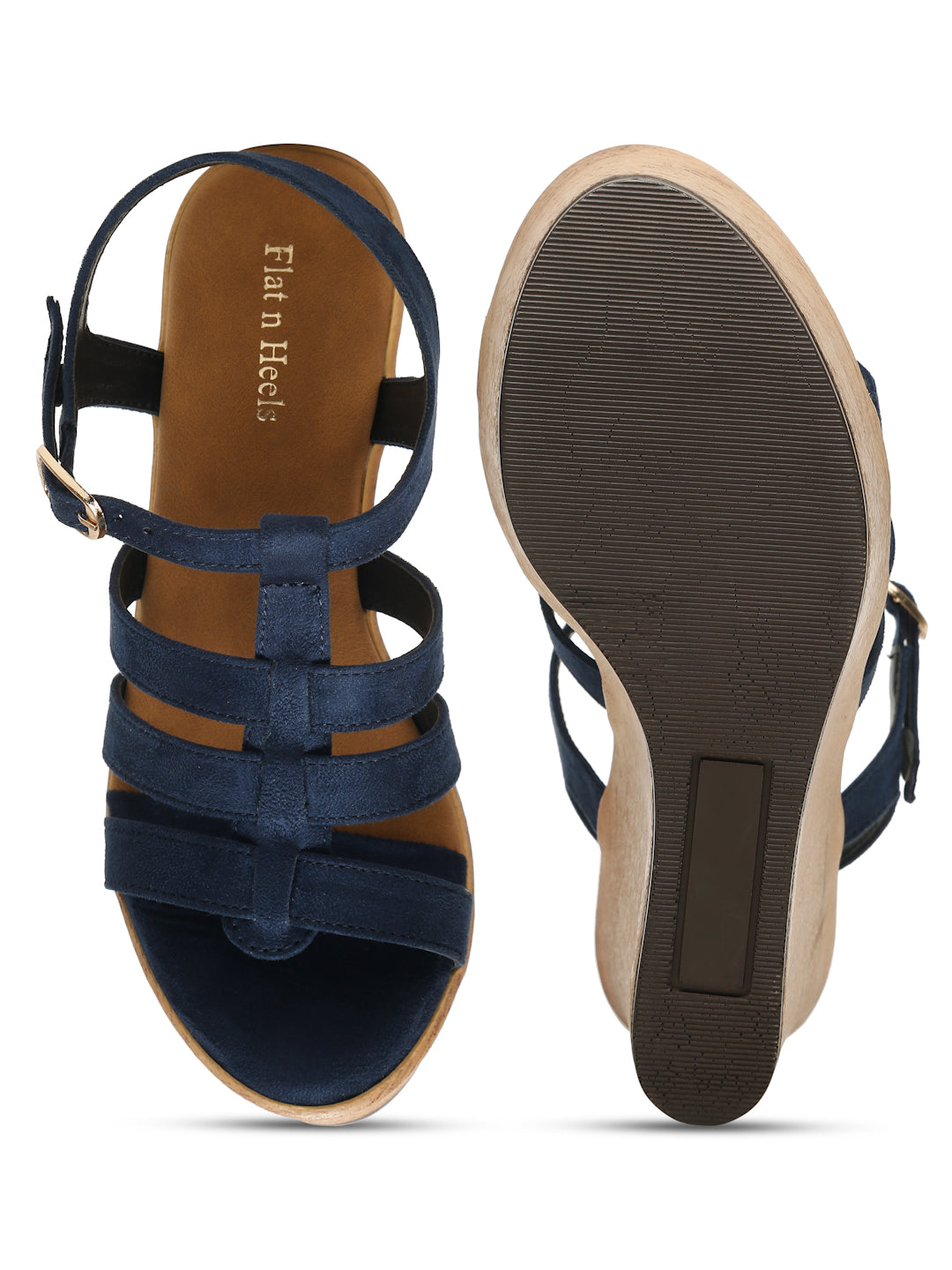 Wedge Sandals with Suede Upper