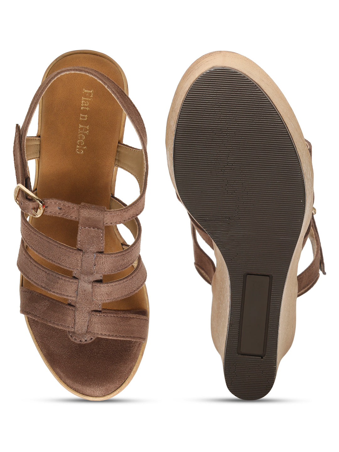 Wedge Sandals with Suede Upper