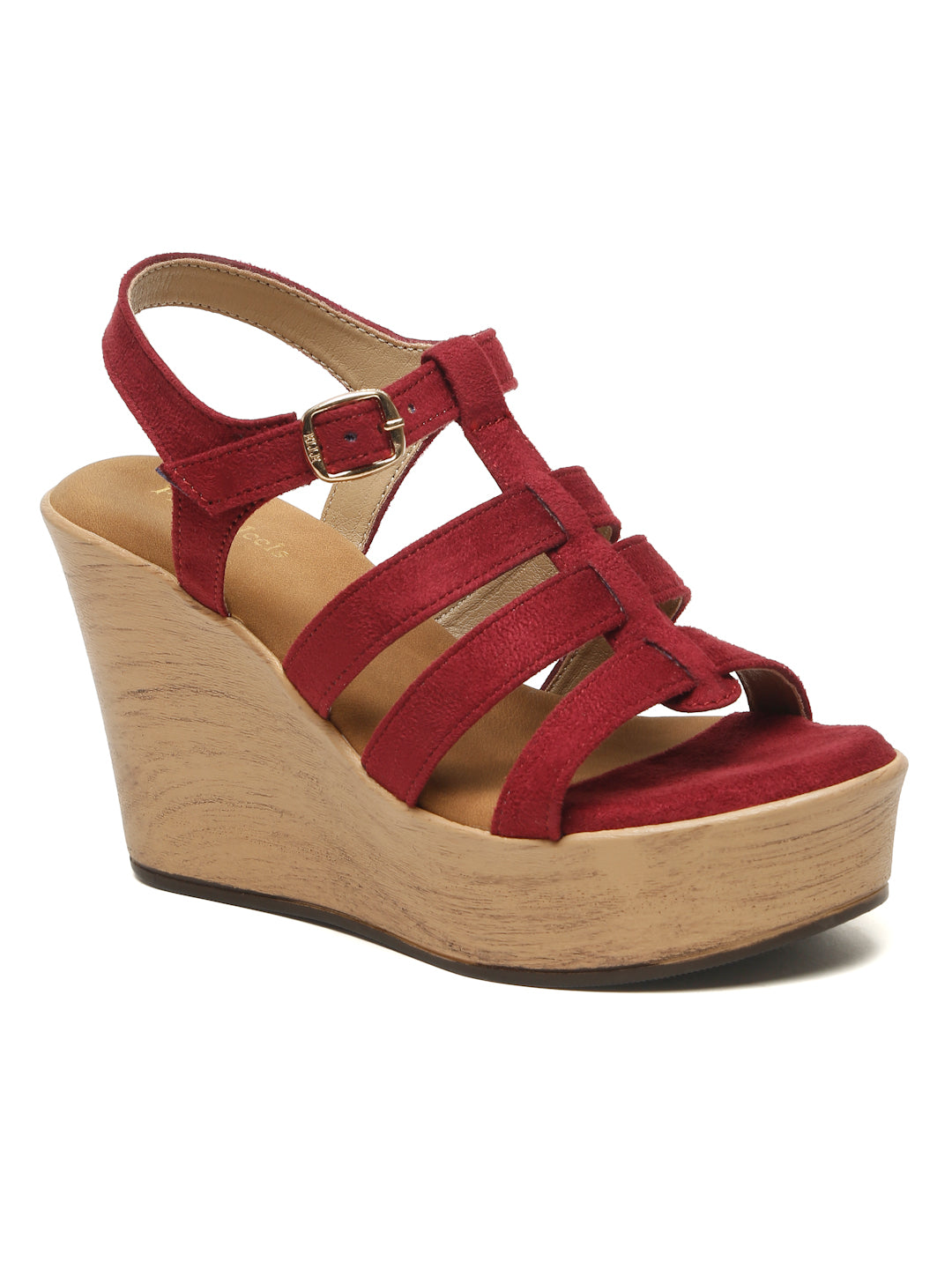 Wedge Sandals with Suede Upper