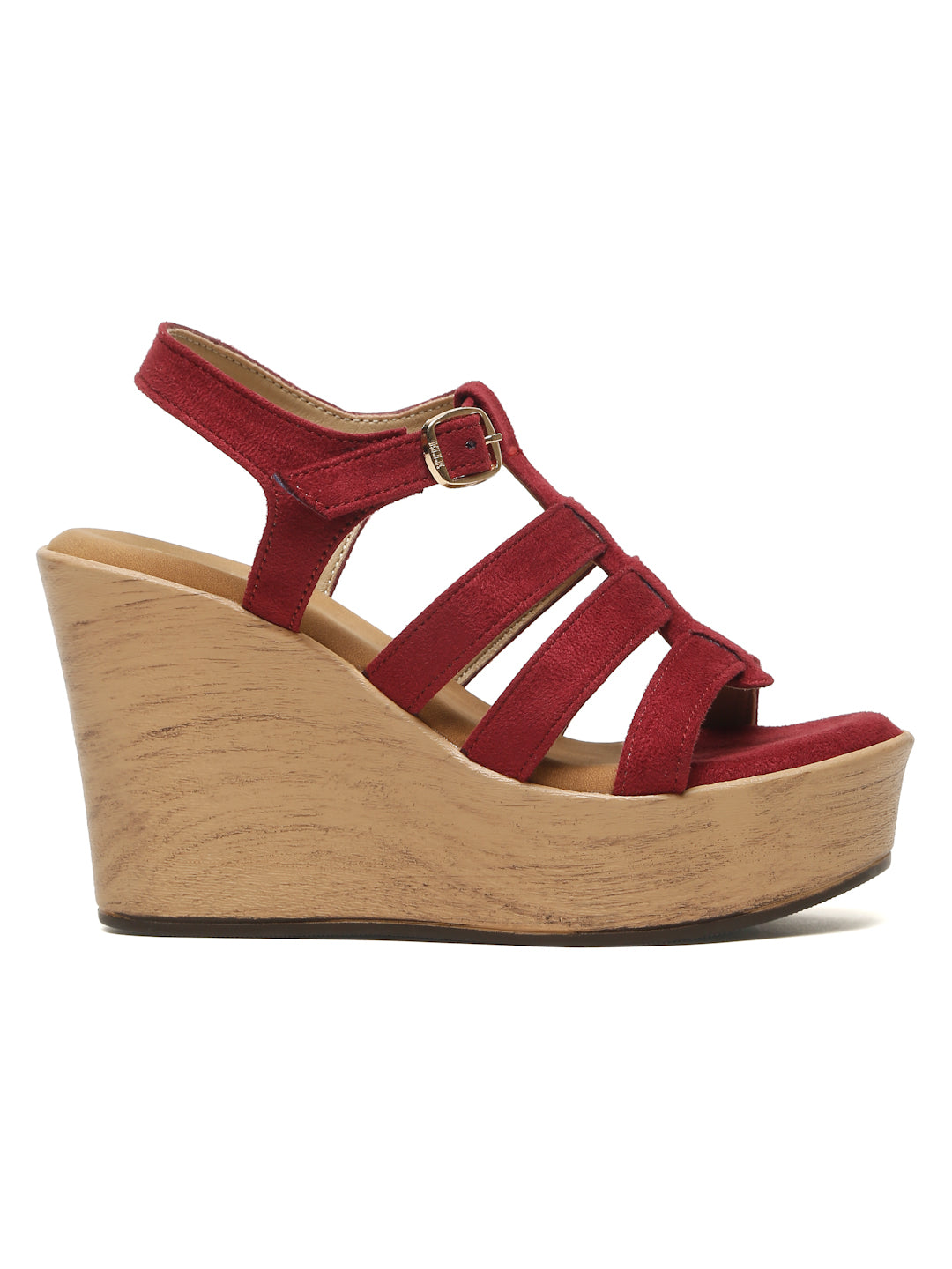 Wedge Sandals with Suede Upper