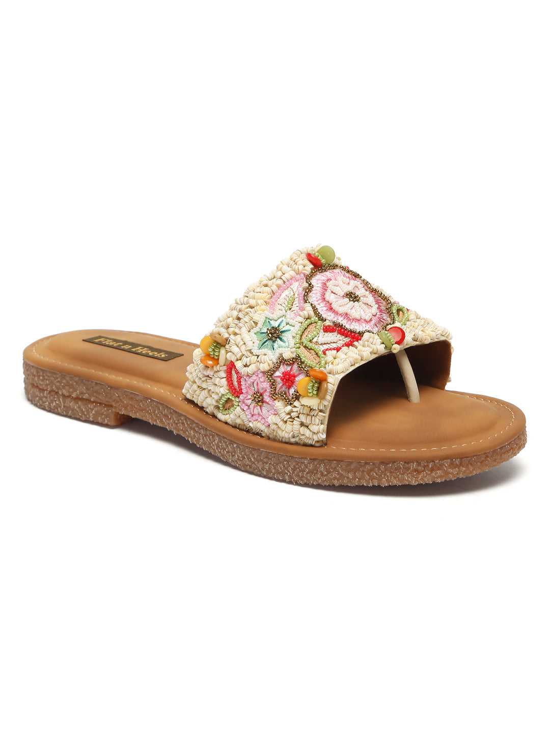 Open Toe & Black Flat Ethenic Style