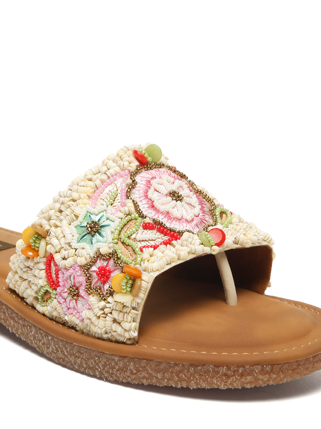 Open Toe & Black Flat Ethenic Style