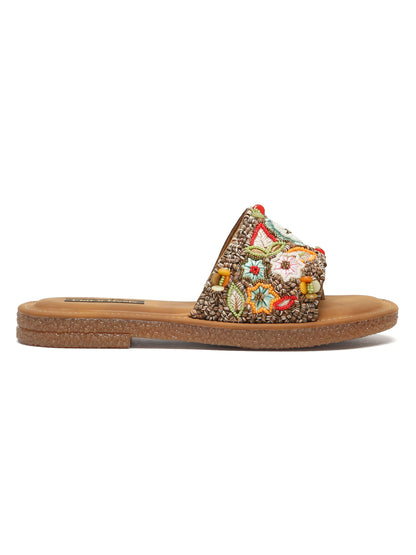 Open Toe & Black Flat Ethenic Style