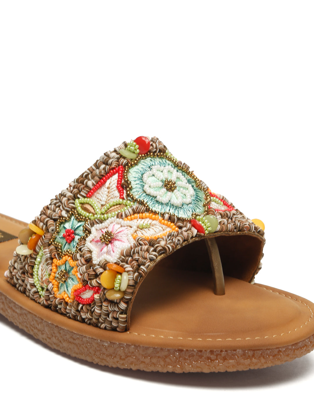 Open Toe & Black Flat Ethenic Style